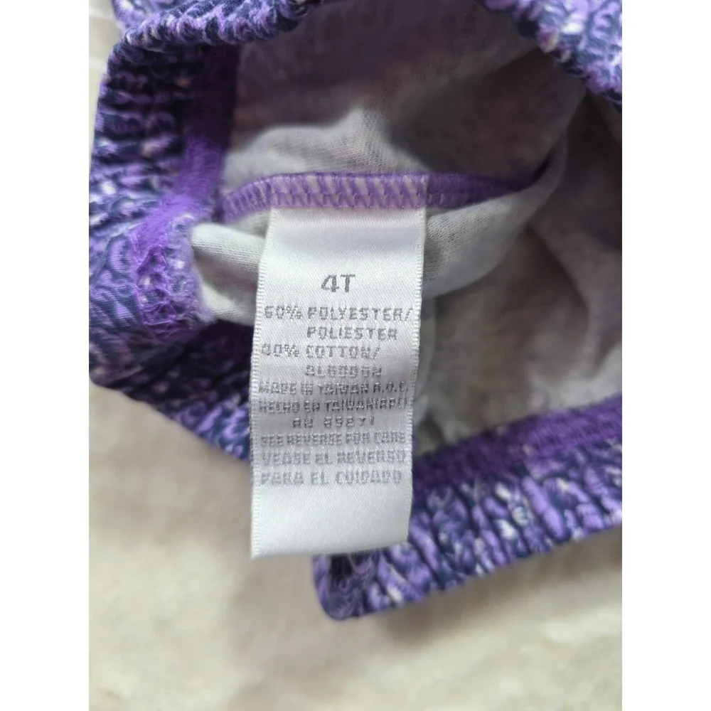 Vintage Specialty Kids Purple Fleece Hoodie Floral Pants Outfit Set 4T NWT